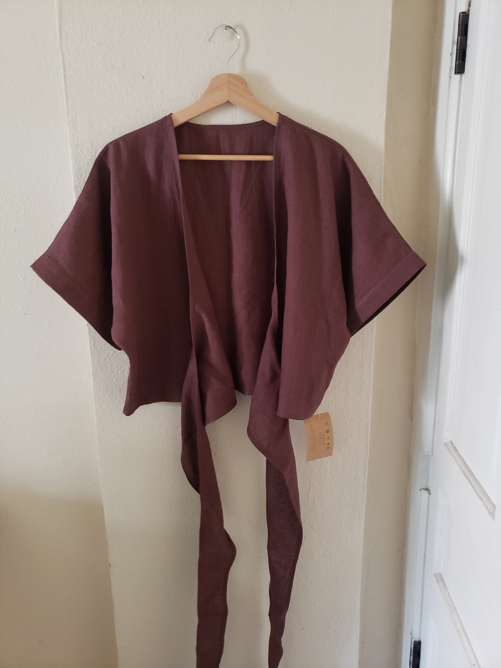 ZUZUis Linen Wrap Top M